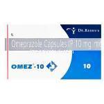 オメズ　Omez-10、ジェネリックプリロセック、オメプラゾール10mg　箱